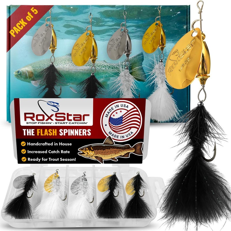 RoxStar Lures RoxStar Fly Strikers Proven Nationwide to Out-Fish Any Spinner | Hand-Tied in The USA | Most Versatile Fishing Spinner Ever! Trout Lure Also for Bass & Steelhead | Stop Fishing - Start Catching - Image 1